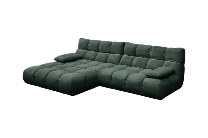 KAWOLA Sofa VIVIEN Ecksofa Feincord grün