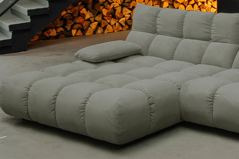 KAWOLA Sofa VIVIEN Ecksofa Feincord olivgrün