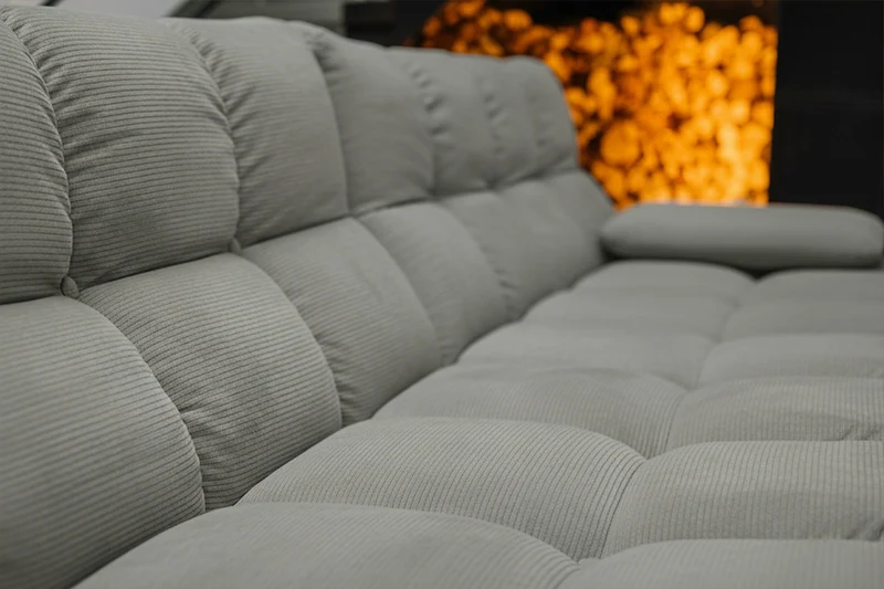 KAWOLA Sofa VIVIEN Ecksofa Feincord olivgrün