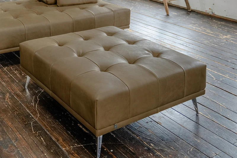 KAWOLA Hocker WIOLO Leder camel