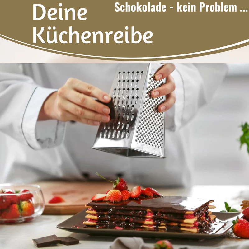 Edelstahl Vierkantreibe Gemüsereibe 24cm 4 verschiedene Reibeflächen Gurkenhobel