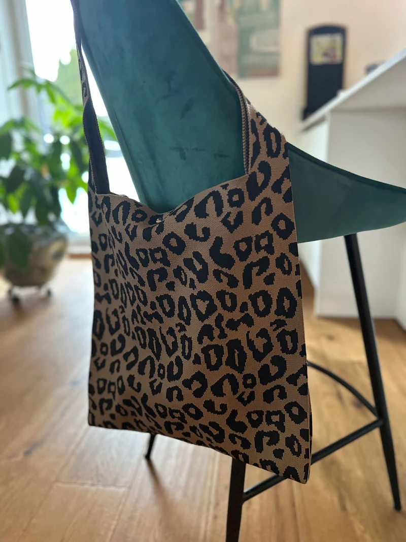 Vintage Shopper Palma Leo 43x35cm mit Magnetverschluss Einkaufstasche Tragetasche