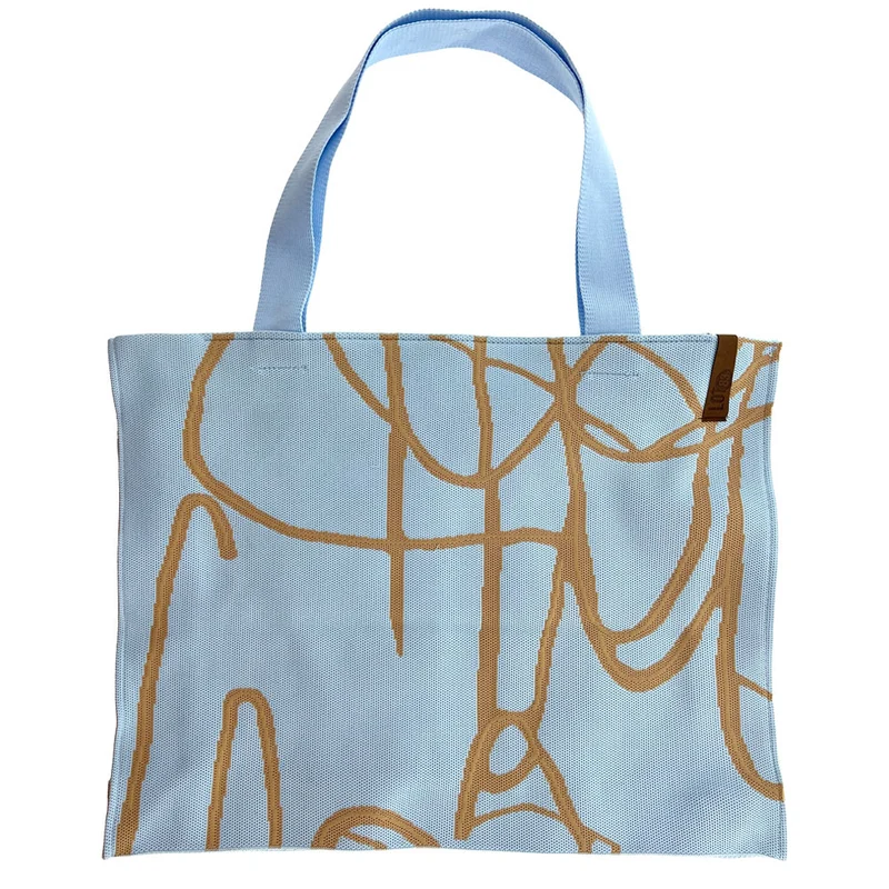 Vintage Shopper Palma Blau 35x45cm mit Reißverschluss Einkaufstasche Tragetasche