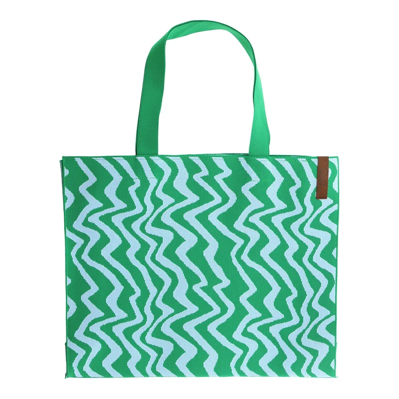 Vintage Shopper Palma Grün 35x45cm mit Reißverschluss Einkaufstasche Tragetasche