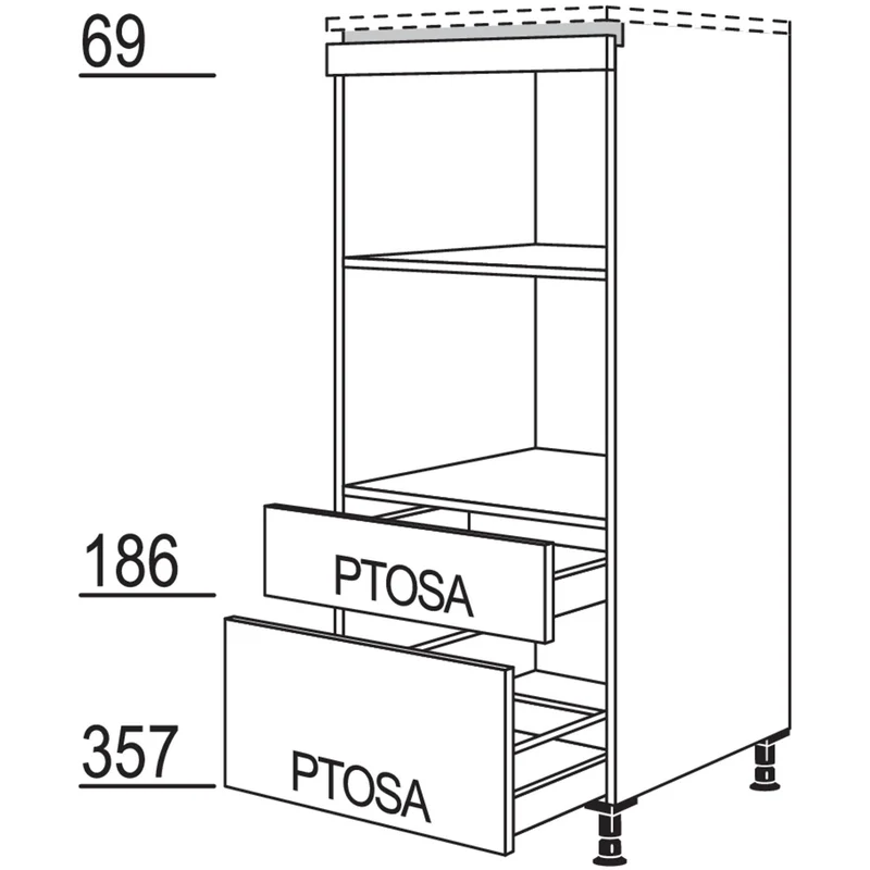 nobilia Geräte-Umbau für Mikrowelle und Dampfgarer / Kompaktgerät LGMDKS 60 cm
