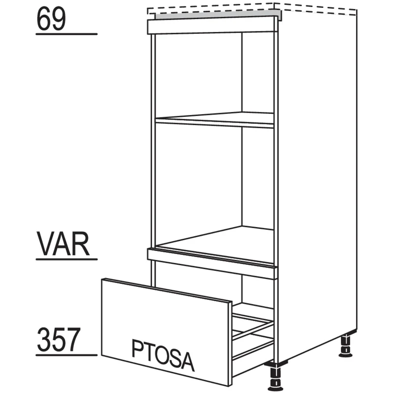 nobilia Geräte-Umbau Backofen und Mikrowelle LGMOA 60 cm