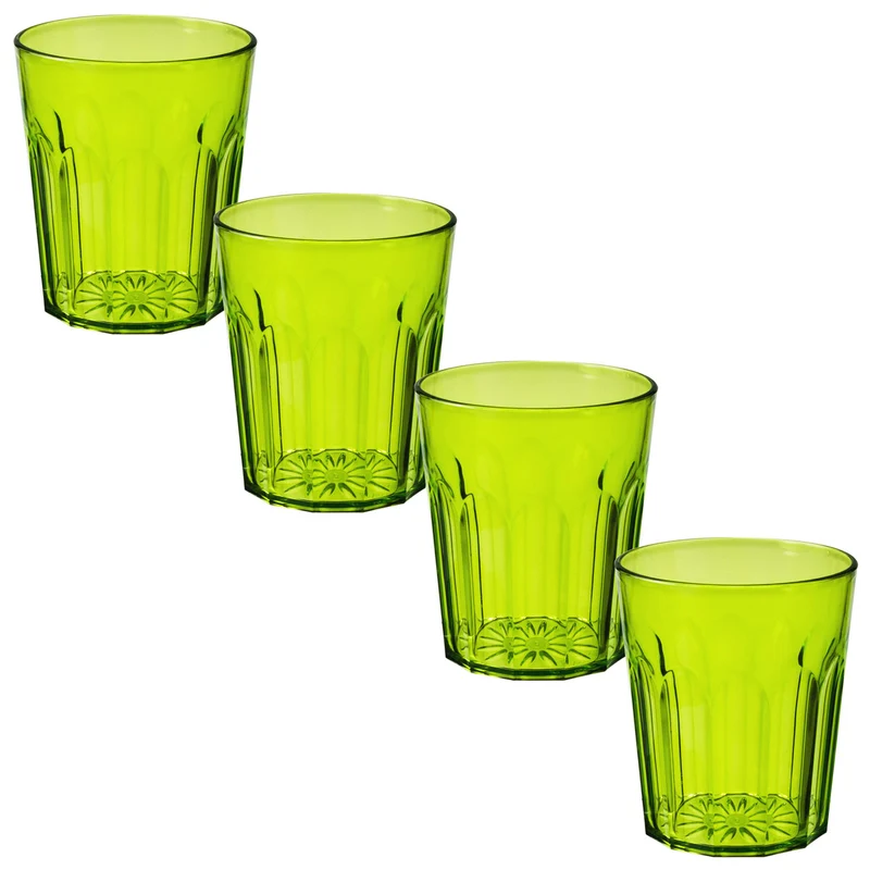 Camping Glas Set - 250 / 450 / 630 ml - Wasserglas - bunt - Party Trinkglas Kunststoff Gläser Sets