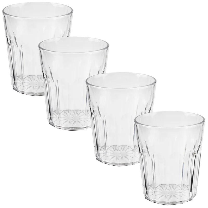 Camping Glas Set - 250 / 450 / 630 ml - Wasserglas - bunt - Party Trinkglas Kunststoff Gläser Sets