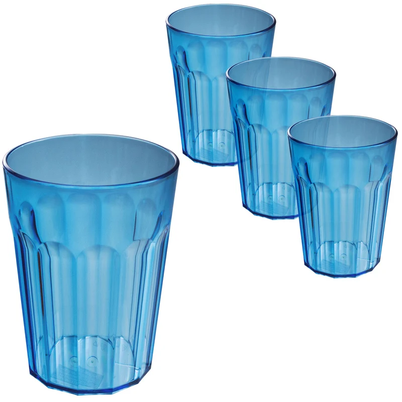 Camping Glas Set - 250 / 450 / 630 ml - Wasserglas - bunt - Party Trinkglas Kunststoff Gläser Sets