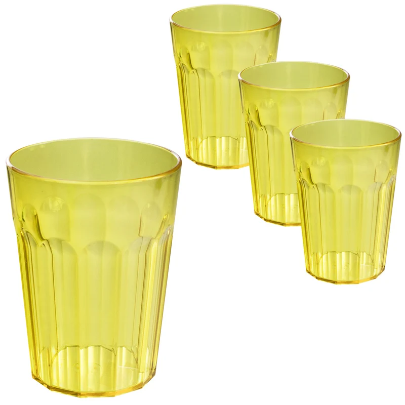 Camping Glas Set - 250 / 450 / 630 ml - Wasserglas - bunt - Party Trinkglas Kunststoff Gläser Sets
