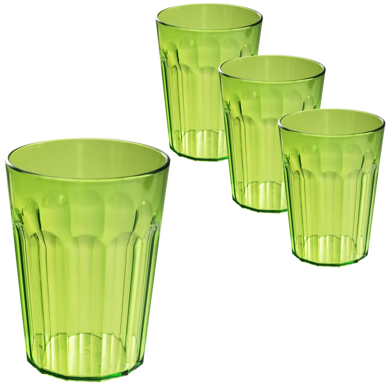Camping Glas Set - 250 / 450 / 630 ml - Wasserglas - bunt - Party Trinkglas Kunststoff Gläser Sets
