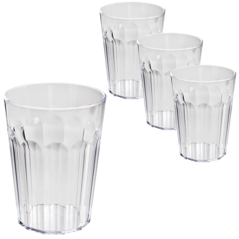 Camping Glas Set - 250 / 450 / 630 ml - Wasserglas - bunt - Party Trinkglas Kunststoff Gläser Sets