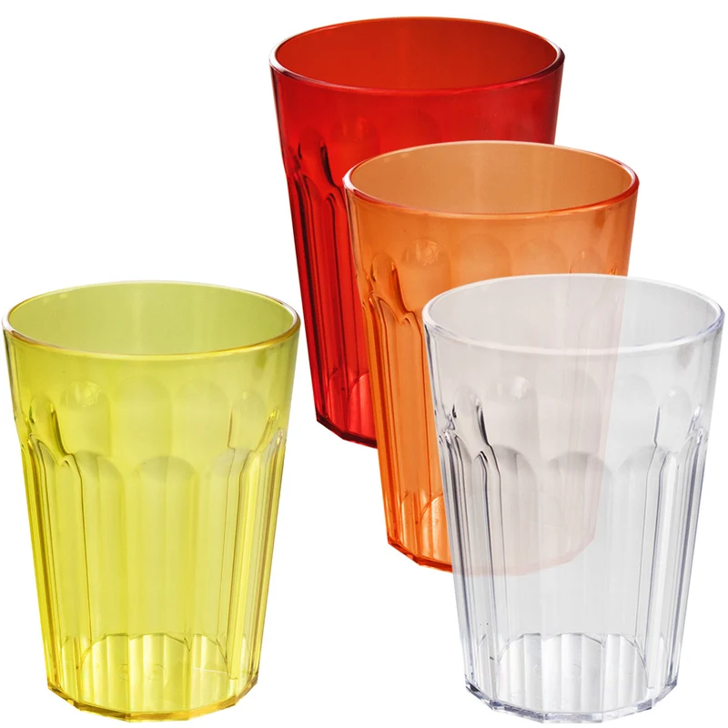 Camping Glas Set - 250 / 450 / 630 ml - Wasserglas - bunt - Party Trinkglas Kunststoff Gläser Sets