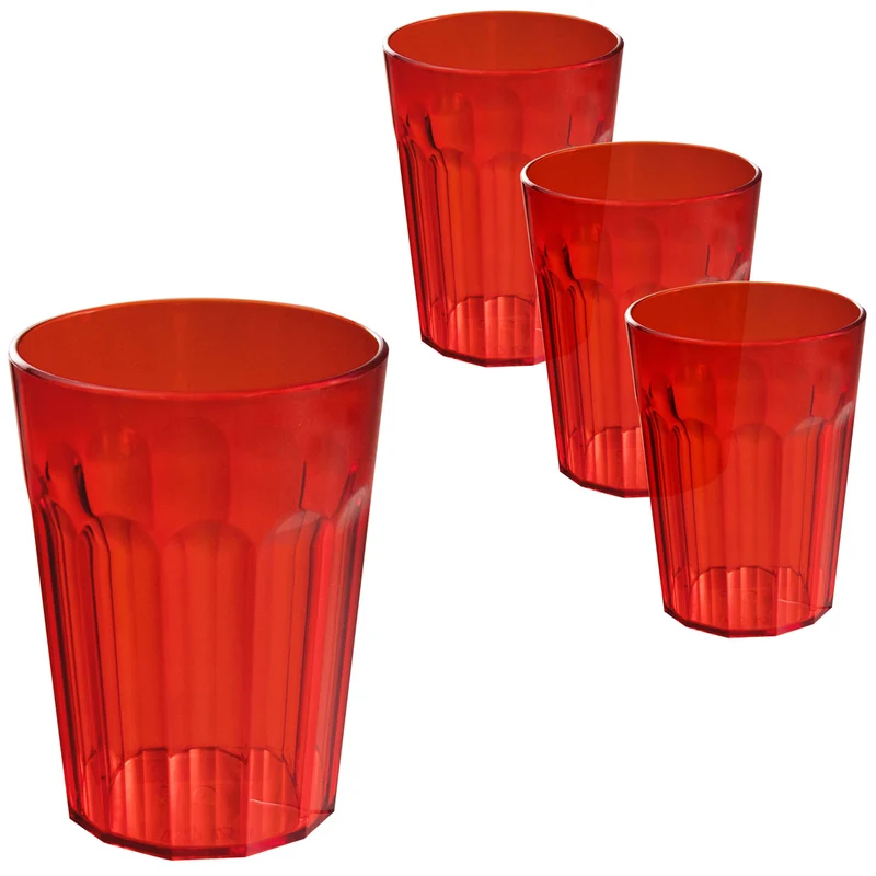 Camping Glas Set - 250 / 450 / 630 ml - Wasserglas - bunt - Party Trinkglas Kunststoff Gläser Sets