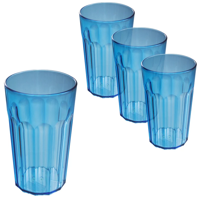 Camping Glas Set - 250 / 450 / 630 ml - Wasserglas - bunt - Party Trinkglas Kunststoff Gläser Sets