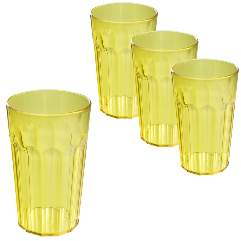 Camping Glas Set - 250 / 450 / 630 ml - Wasserglas - bunt - Party Trinkglas Kunststoff Gläser Sets