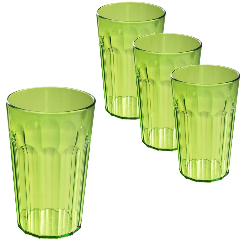 Camping Glas Set - 250 / 450 / 630 ml - Wasserglas - bunt - Party Trinkglas Kunststoff Gläser Sets