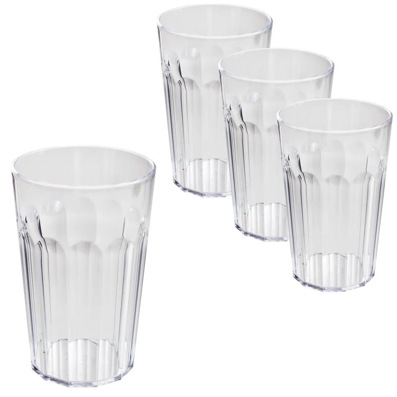 Camping Glas Set - 250 / 450 / 630 ml - Wasserglas - bunt - Party Trinkglas Kunststoff Gläser Sets