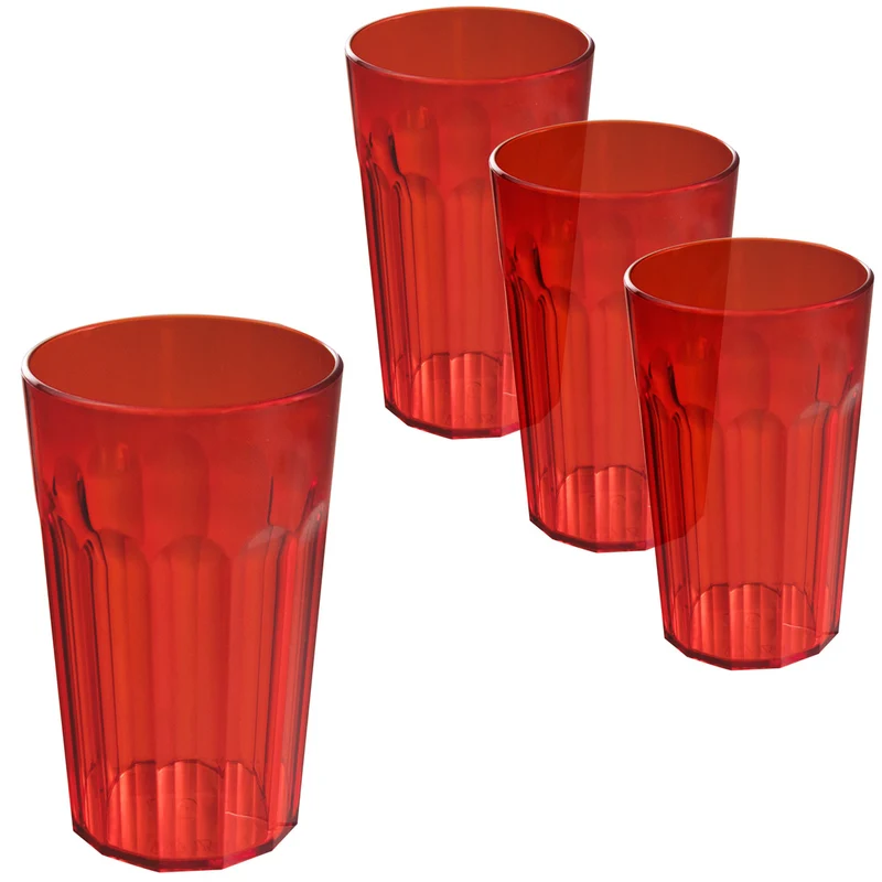 Camping Glas Set - 250 / 450 / 630 ml - Wasserglas - bunt - Party Trinkglas Kunststoff Gläser Sets
