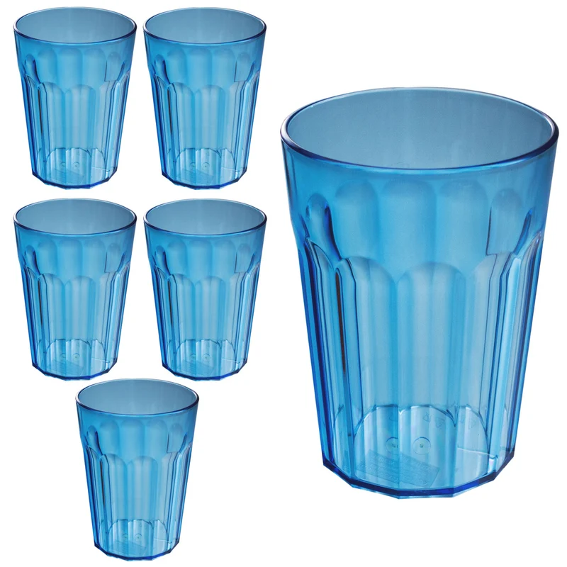 Camping Glas Set - 250 / 450 / 630 ml - Wasserglas - bunt - Party Trinkglas Kunststoff Gläser Sets