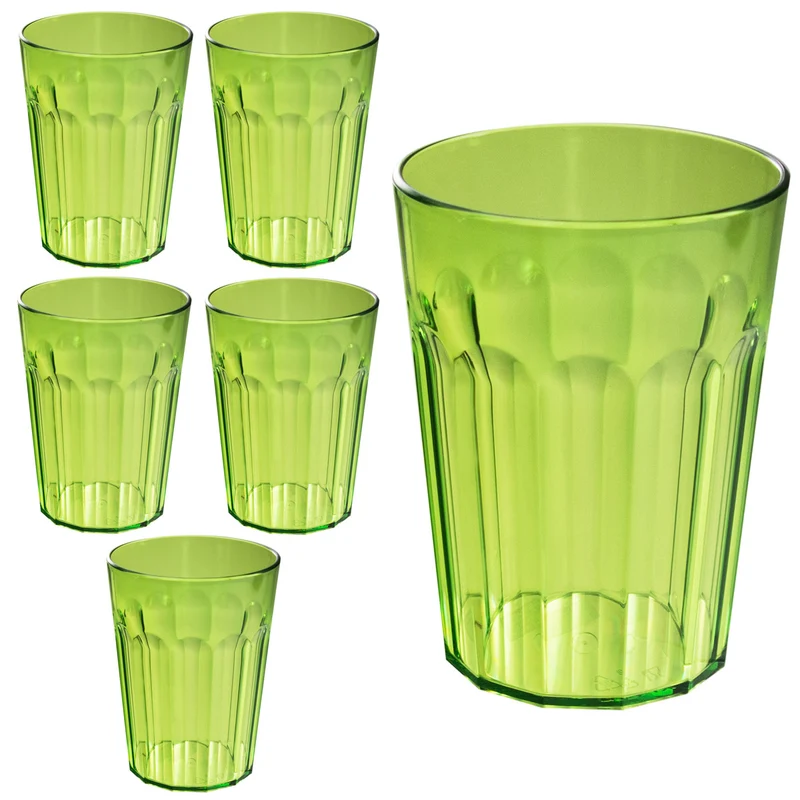 Camping Glas Set - 250 / 450 / 630 ml - Wasserglas - bunt - Party Trinkglas Kunststoff Gläser Sets