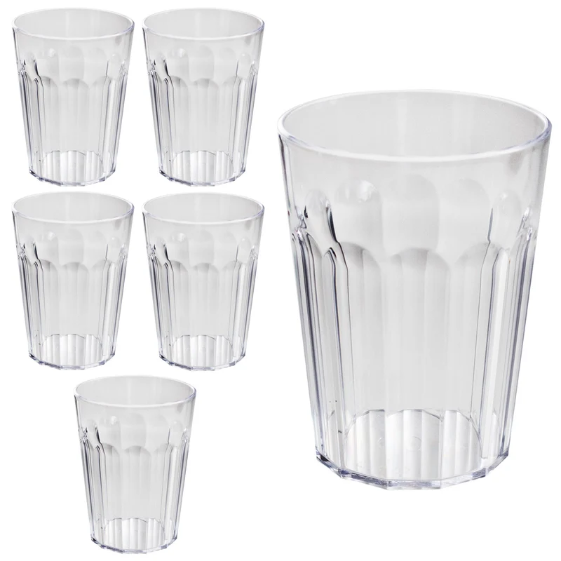 Camping Glas Set - 250 / 450 / 630 ml - Wasserglas - bunt - Party Trinkglas Kunststoff Gläser Sets