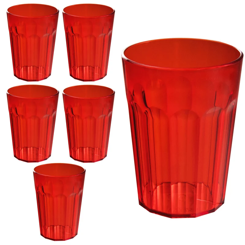 Camping Glas Set - 250 / 450 / 630 ml - Wasserglas - bunt - Party Trinkglas Kunststoff Gläser Sets