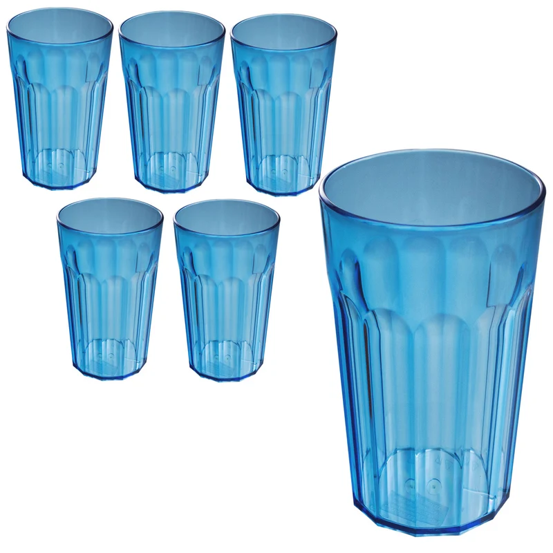 Camping Glas Set - 250 / 450 / 630 ml - Wasserglas - bunt - Party Trinkglas Kunststoff Gläser Sets