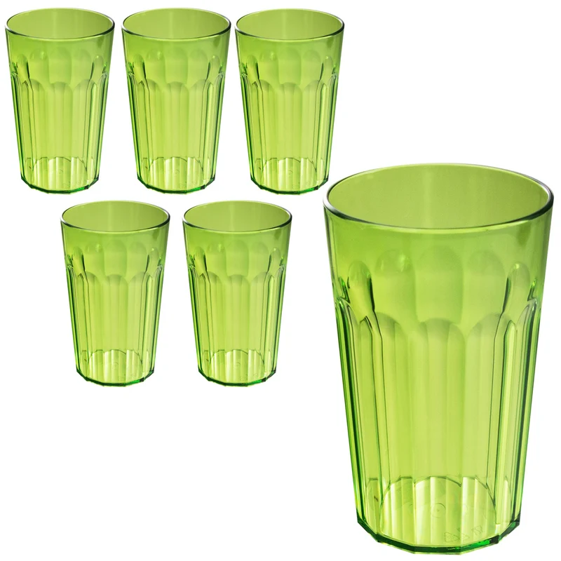 Camping Glas Set - 250 / 450 / 630 ml - Wasserglas - bunt - Party Trinkglas Kunststoff Gläser Sets