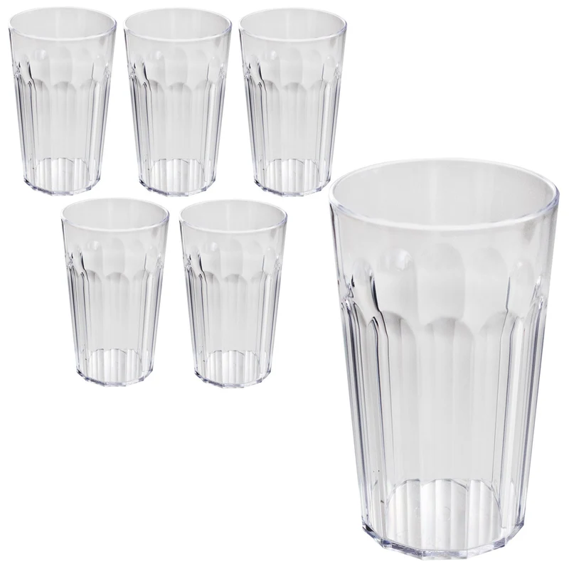 Camping Glas Set - 250 / 450 / 630 ml - Wasserglas - bunt - Party Trinkglas Kunststoff Gläser Sets