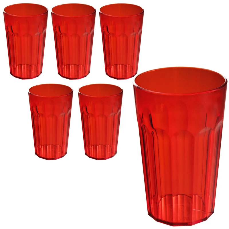 Camping Glas Set - 250 / 450 / 630 ml - Wasserglas - bunt - Party Trinkglas Kunststoff Gläser Sets