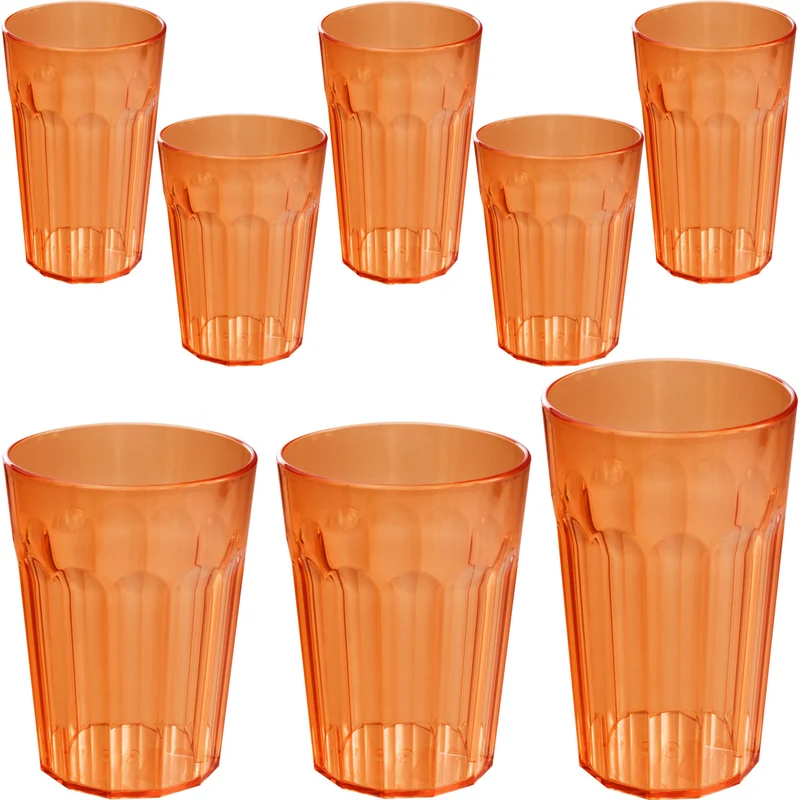 Camping Glas Set - 250 / 450 / 630 ml - Wasserglas - bunt - Party Trinkglas Kunststoff Gläser Sets