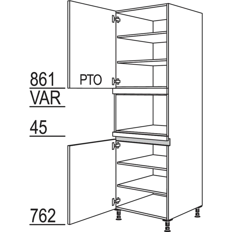 nobilia XL-Geräte-Umbau Mikrowelle LGM-2X 60 cm