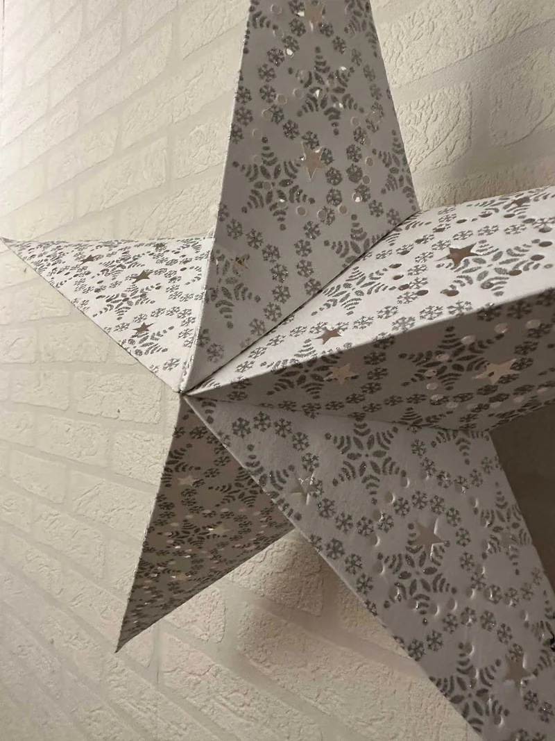 3D Samt Leuchtstern Ø 60cm Weiß Beleuchtet Weihnachtsstern Papierstern