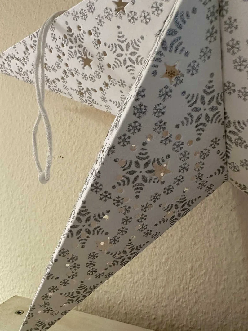 3D Samt Leuchtstern Ø 60cm Weiß Beleuchtet Weihnachtsstern Papierstern