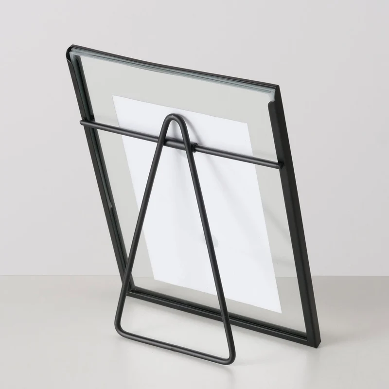 Eleganter Glas Bilderrahmen Oslo 13x18cm Schwarz Klar Durchsichtig Fotorahmen