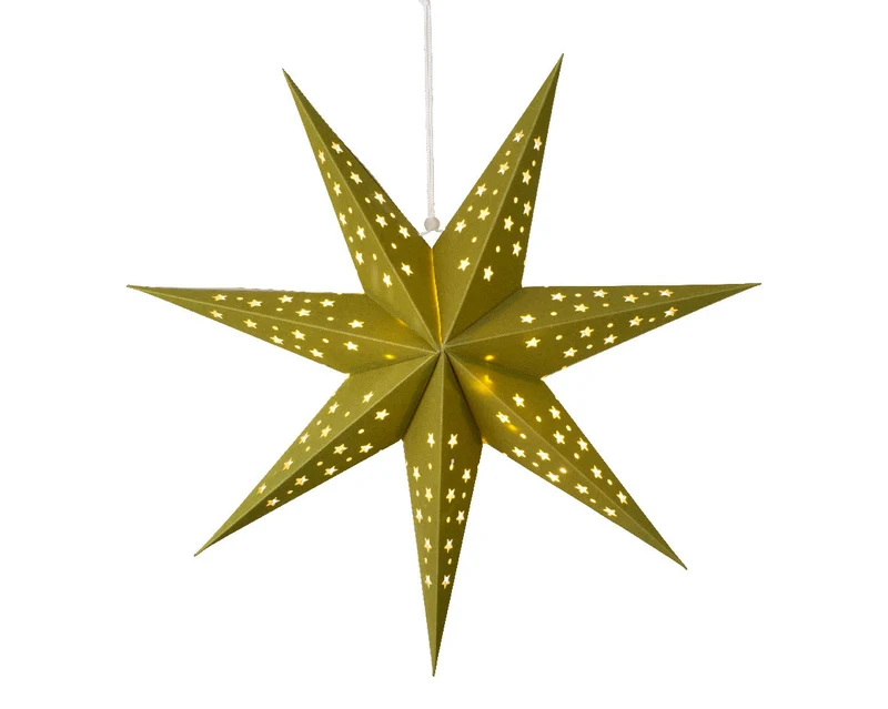 3D Samt Leuchtstern Ø 40cm Grün 10 LED Beleuchtet Weihnachtsstern Papierstern