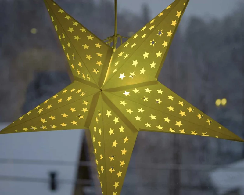 3D Samt Leuchtstern Ø 40cm Grün 10 LED Beleuchtet Weihnachtsstern Papierstern