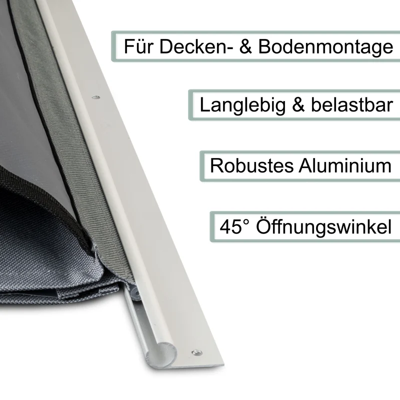 Alu Kederschiene - 1,2 Meter - Kederleiste - Neigung 45° - Ø10mm (passend für 7-9mm Keder) Weiss Aluminium Kederprofil Leiste für Wohnwagen Wohnmobil Vorzelt Sonnensegel Schürzenleiste Vorzeltschiene