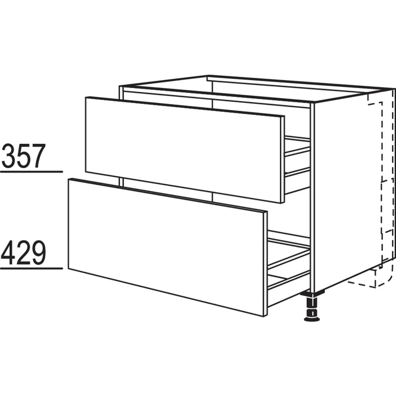nobilia XL-Kochstellenschrank für Panorama-Kochfeldabzug mit vertikalem Motor KDMP2A120-X 120 cm