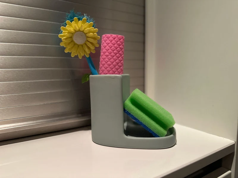 Design Spülbecken Organizer Leaf Grün Waschbecken Schwammhalter Schwammablage