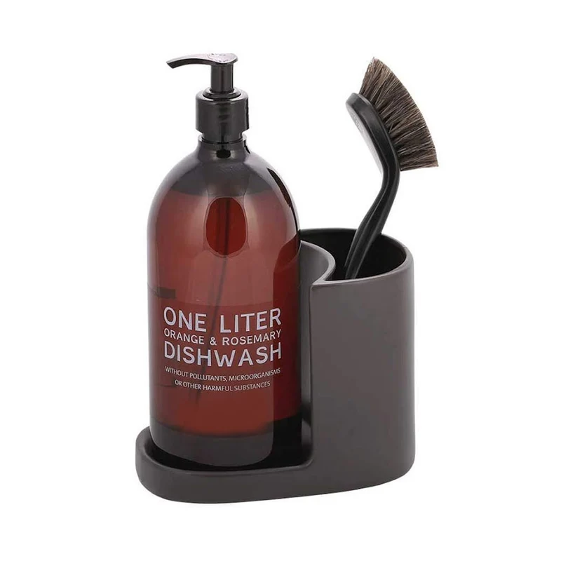 Design Spülbecken Organizer Grau Braun Waschbecken Schwammhalter Schwammablage