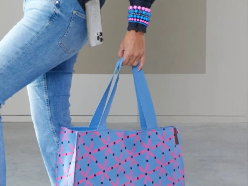 Vintage Shopper Palma Leo 35x45cm mit Reißverschluss Einkaufstasche Tragetasche