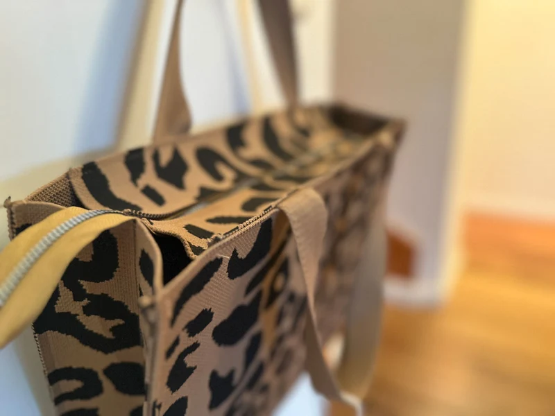 Vintage Shopper Palma Leo 35x45cm mit Reißverschluss Einkaufstasche Tragetasche