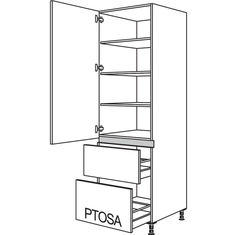 nobilia XL-Geschirr-/ Vorratsschrank LH2A50-2X 50 cm
