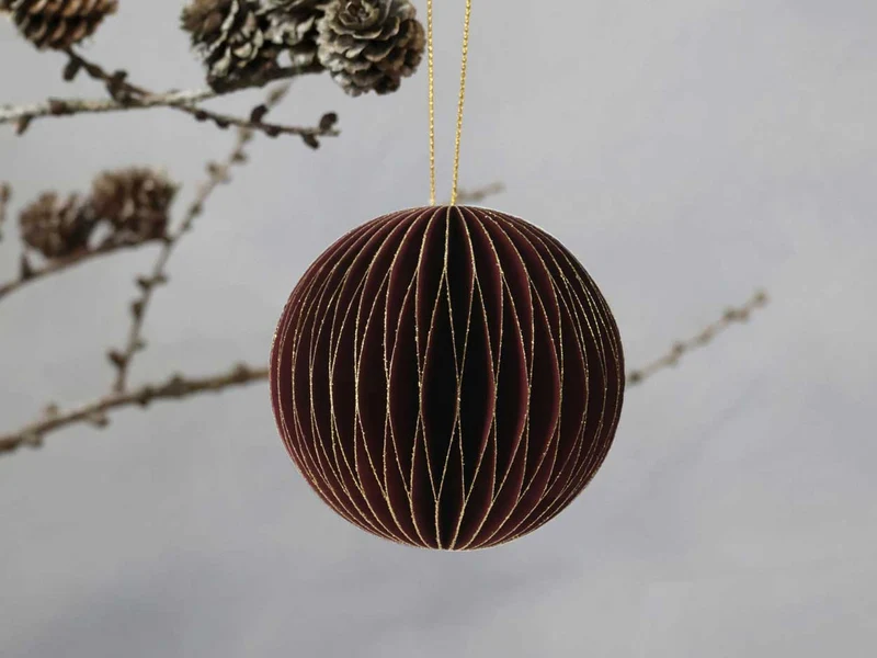 2x Wabenball Alt-Rosa Bordeaux 6cm Papierkugel Honeycomb Deko Party Weihnachten