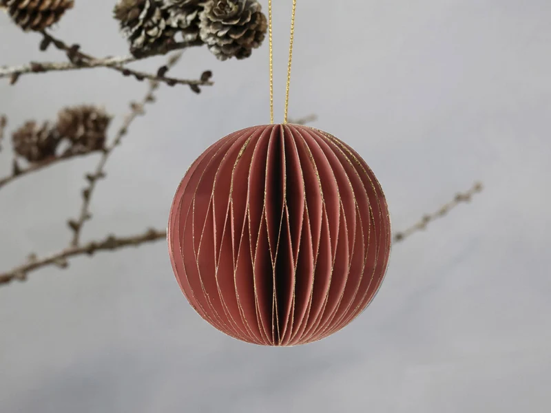 2x Wabenball Alt-Rosa Bordeaux 6cm Papierkugel Honeycomb Deko Party Weihnachten