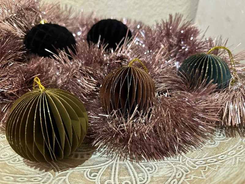 3x Wabenball Petrol Grün Braun 8cm Papierkugel Honeycomb Deko Party Weihnachten