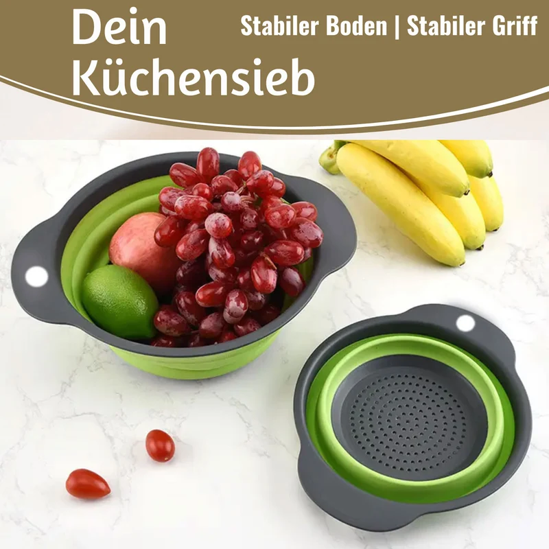 Flexibles Abtropfsieb Nudelsieb 23cm Rund faltbar Seiher Küchensieb Camping