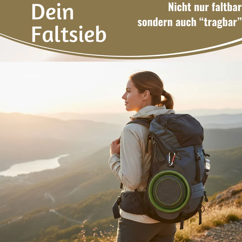 Flexibles Abtropfsieb Nudelsieb 23cm Rund faltbar Seiher Küchensieb Camping